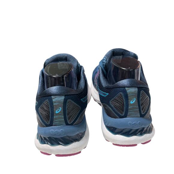 Asics Women’s 10 Gel Nimbus 23 Blue & Pink Running Shoes Sneakers Padded 42 - Picture 5 of 7